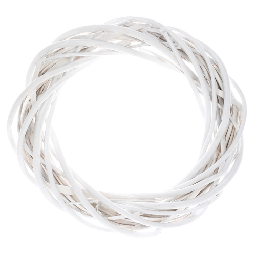 Věnec proutěný - pr. 25 cm, bílá barva