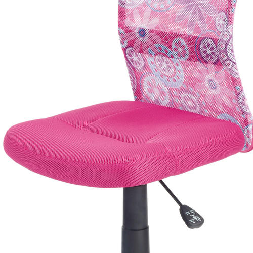 Kancelářská židle, růžová mesh, plastový kříž, síťovina motiv