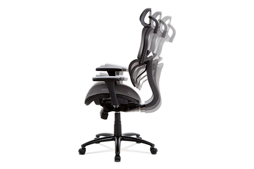 Kancelářská židle, synchronní mech., černá MESH, kovový kříž