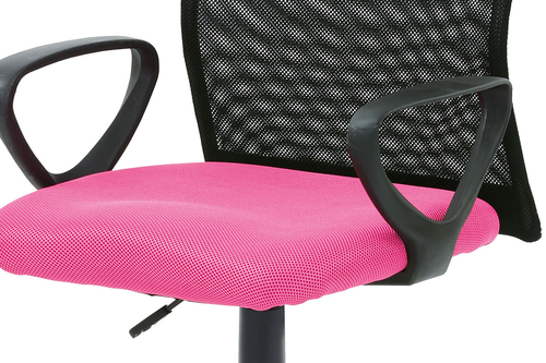 Kancelářská židle, látka MESH růžová / černá, plyn.píst