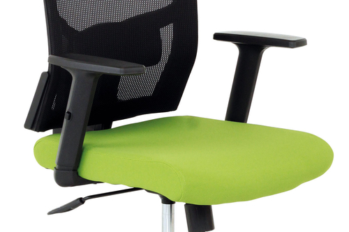 Kancelářská židle, látka zelená + černá, houpací mechnismus