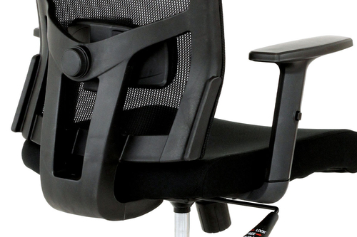 Kancelářská židle s podhlavníkem, potah černá látka a síťovina mesh, houpací mec