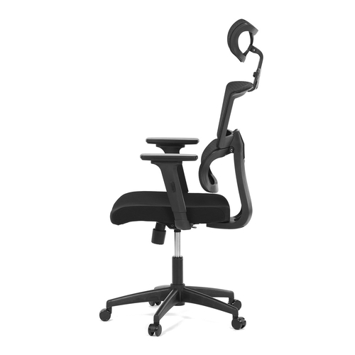 Kancelářská židle, potah černá látka a černá síťovina MESH, houpací mech.