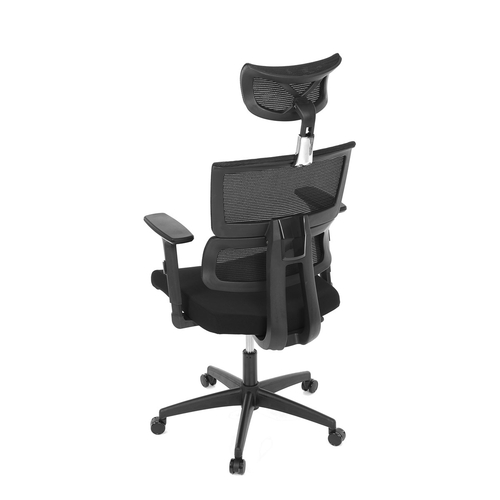 Kancelářská židle, potah černá látka a černá síťovina MESH, houpací mech.