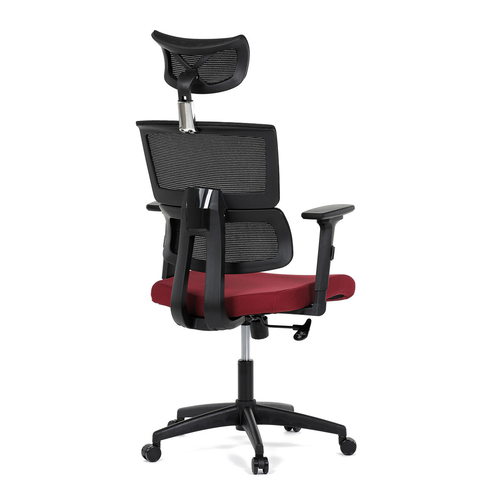 Kancelářská židle, houpací mechanismus, červená síťovina, KA-B1025 BOR
