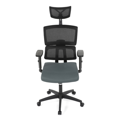 Kancelářská židle, potah šedá látka a černá síťovina MESH, houpací mech.