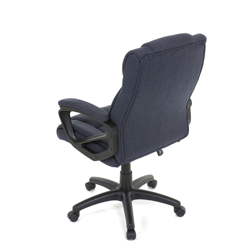 Kancelářská židle, modrá látka, černý kříž