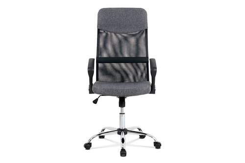 Kancelářská židle řady BASIC, potah šedá látka a černá síťovina MESH, houpací me