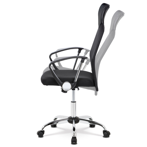 Kancelářská židle s podhlavníkem z ekokůže, potah černá látka  MESH a síťovina M