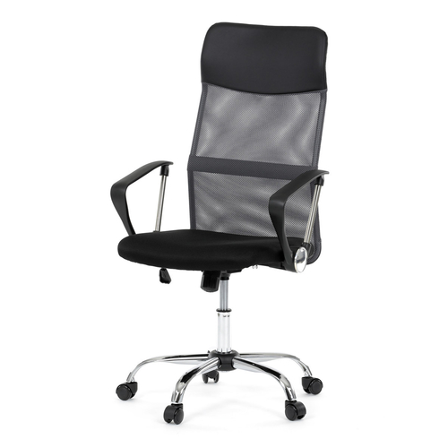 Kancelářská židle, houpací mechanismus, šedá síťovina, KA-E305 GREY