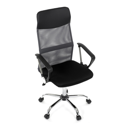 Kancelářská židle, houpací mechanismus, šedá síťovina, KA-E305 GREY