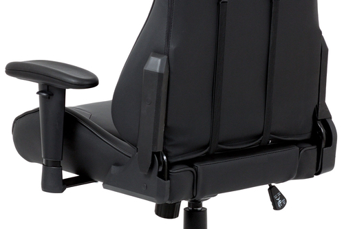 Kancelářská židle houpací mech., černá koženka, plast. kříž
