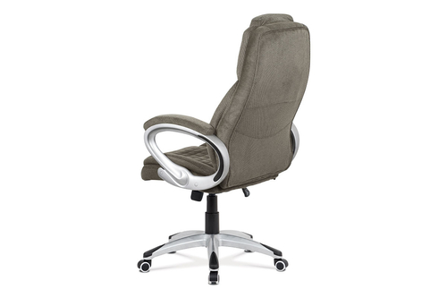 Kancelářská židle, tmavě šedá látka, kříž plastový stříbrný, houpací mechanismus