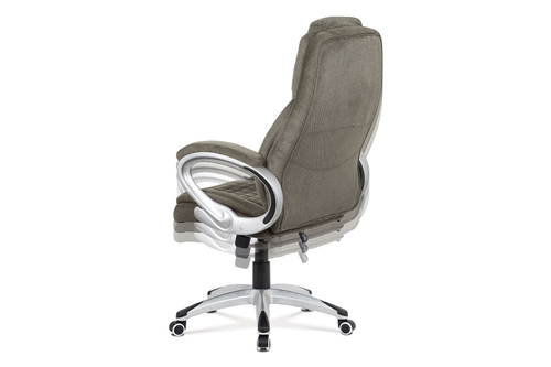 Kancelářská židle, tmavě šedá látka, kříž plastový stříbrný, houpací mechanismus
