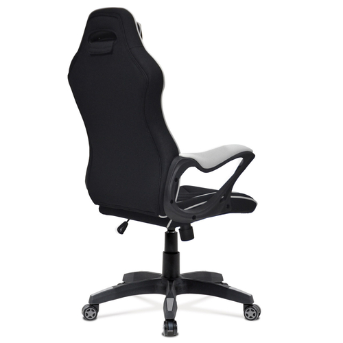 Herní křeslo, houpací mechanismus, stříbrná látka, KA-G408 GREY
