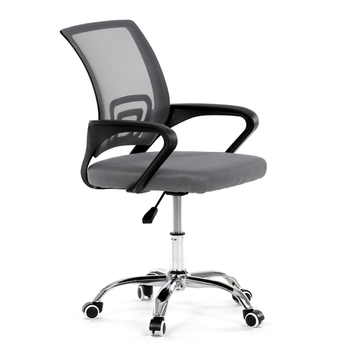 Dětská židle, výškově nastavitelná, šedá síťovina, KA-L103 GREY