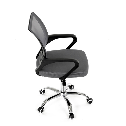 Dětská židle, výškově nastavitelná, šedá síťovina, KA-L103 GREY