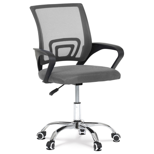 Dětská židle, výškově nastavitelná, šedá síťovina, KA-L103 GREY