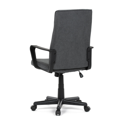 Kancelářská židle, černý plast, šedá látka, kolečka pro tvrdé podlahy