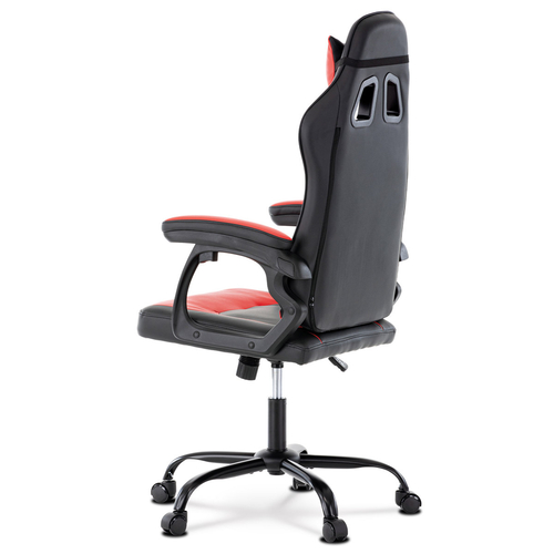 Herní křeslo, houpací mechanismus, červená ekokůže, KA-L626 RED