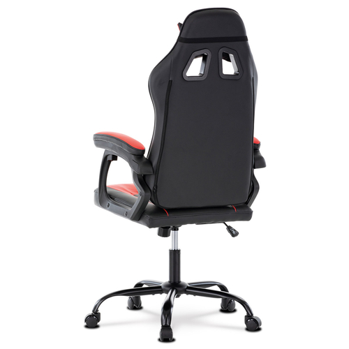 Herní křeslo, houpací mechanismus, červená ekokůže, KA-L626 RED