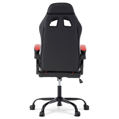 Herní křeslo, houpací mechanismus, červená ekokůže, KA-L626 RED