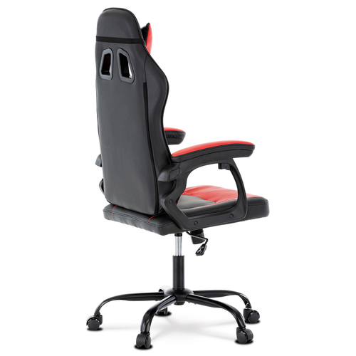 Herní křeslo, houpací mechanismus, červená ekokůže, KA-L626 RED