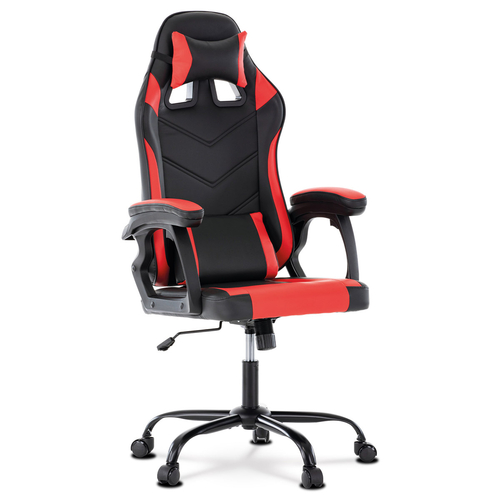 Herní křeslo, houpací mechanismus, červená ekokůže, KA-L626 RED