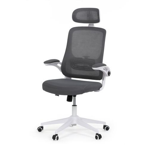 Kancelářská židle, houpací mechanismus, šedá síťovina, KA-Q843 GREY