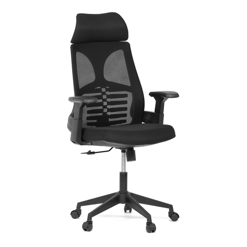 Židle kancelářská, černá MESH, plastový kříž