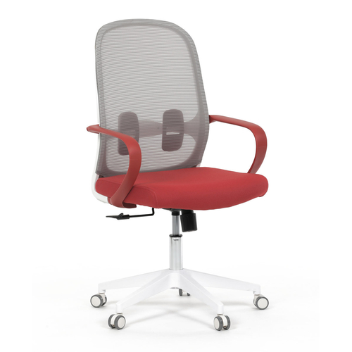 Kancelářská židle, houpací mechanismus, červená látka, KA-S425 RED