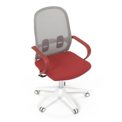 Kancelářská židle, houpací mechanismus, červená látka, KA-S425 RED