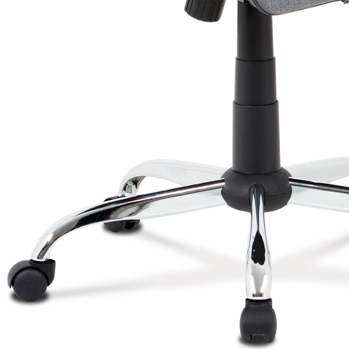 Kancelářská židle, šedá látka a černá síťovina MESH, houpací mech., kovový kříž