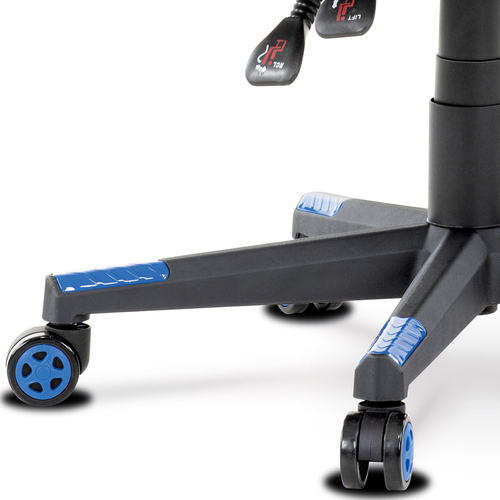 Herní křeslo, houpací mechanismus, černá ekokůže, KA-Y213 BLUE