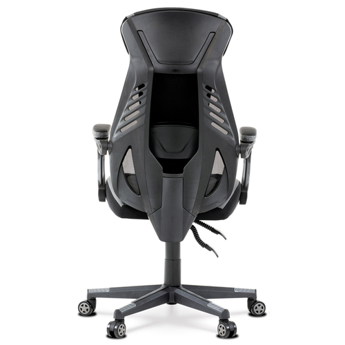Herní křeslo, houpací mechanismus, šedá ekokůže, KA-Y213 GREY