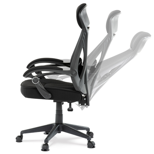 Kancelářská židle, houpací mechanismus, černá síťovina, KA-Y309 BK