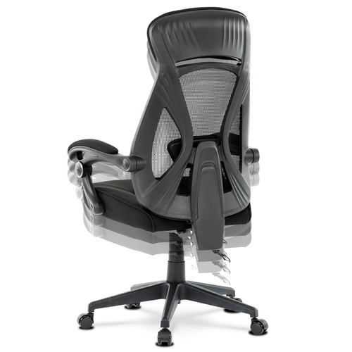 Kancelářská židle, houpací mechanismus, černá síťovina, KA-Y309 BK