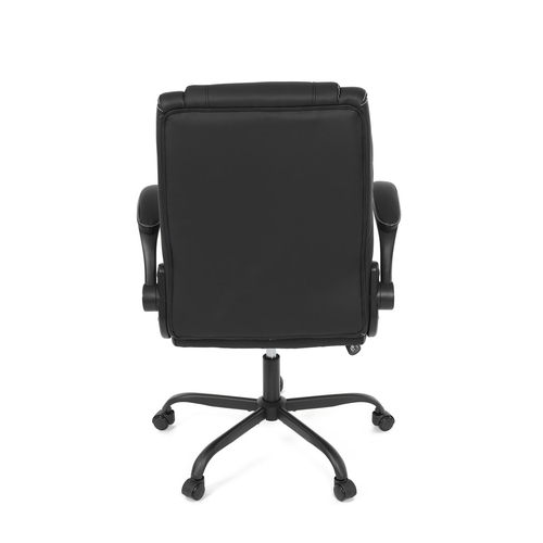 Kancelářská židle, černá ekokůže, taštičkové pružiny, kovový kříž, kolečka na tvrdé podlahy