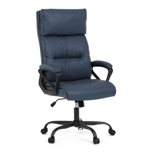 Kancelářské křeslo, houpací mechanismus, modrá ekokůže, KA-Y346 BLUE