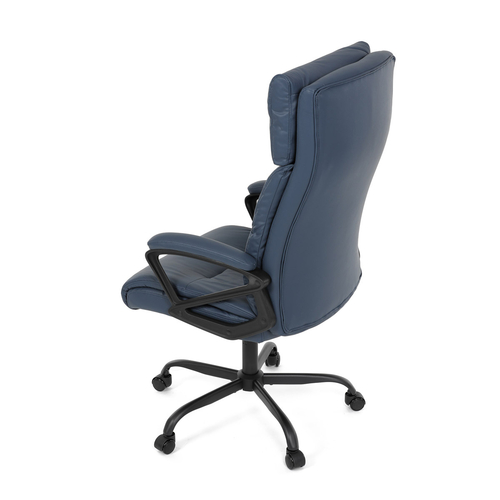 Kancelářské křeslo, houpací mechanismus, modrá ekokůže, KA-Y346 BLUE