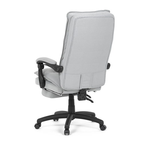 Kancelářské židle s podnožkou, světle šedá látka, PC mechanismus s aretací