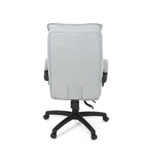 Kancelářské židle s podnožkou, světle šedá látka, PC mechanismus s aretací