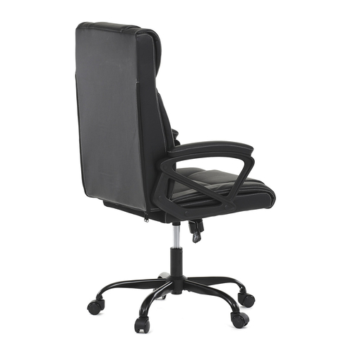 Židle kancelářská, černá ekokůže, kovový kříž