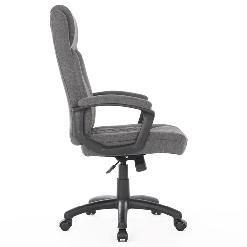 Židle kancelářská, tmavě šedá látka, plastový kříž