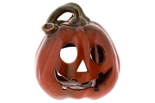 Dýně keramická - svícen, barva tmavě oranžová