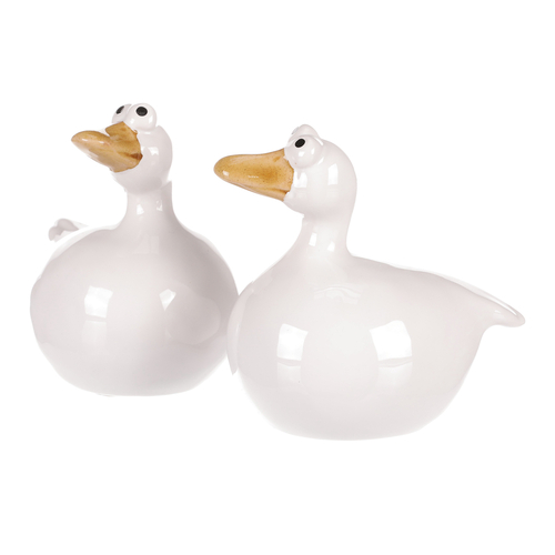 Kachna - keramická figurka, bílá, cena za 1 ks