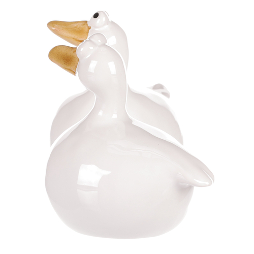 Kachna - keramická figurka, bílá, cena za 1 ks