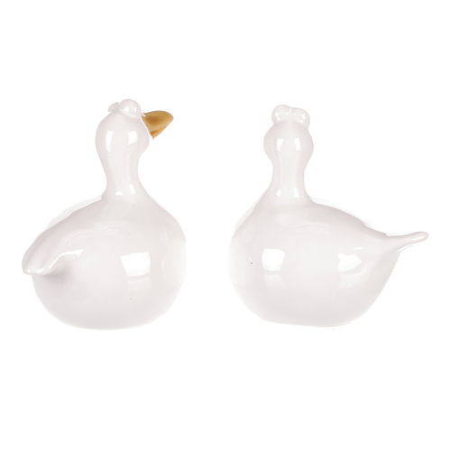Kachna - keramická figurka, bílá, cena za 1 ks