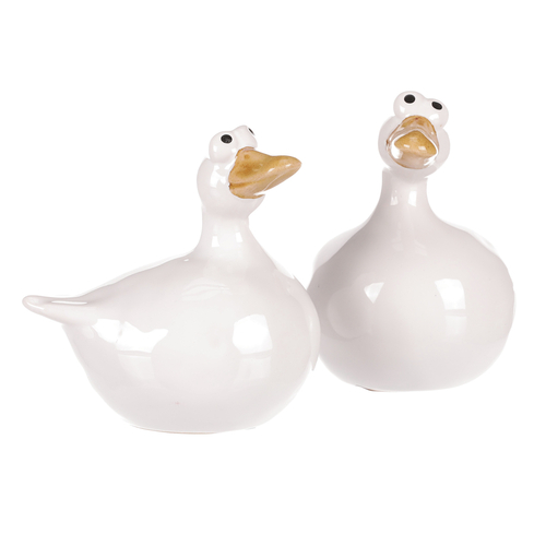 Kachna - keramická figurka, bílá, cena za 1 ks
