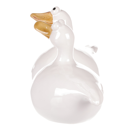 Kachna - keramická figurka, bílá, cena za 1 ks